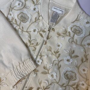 Vintage Drapers & Diamonds Floral Beaded Embroidered Jacket Button Women Large